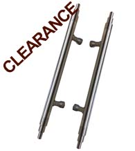 Satin Nickel Deco Design Door Pulls, Back to Back Pair