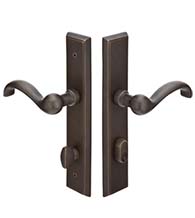 2 x 10 Rectangular American Cylinder Below Handle Multi Point Trim, Emtek 1665