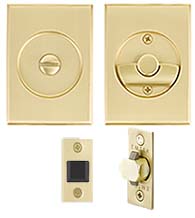 Privacy Rectangular Tubular Pocket Door Set, Emtek 2015