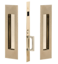 Knurled Narrow Rectangular Dummy Pocket Door Set, Emtek 2196