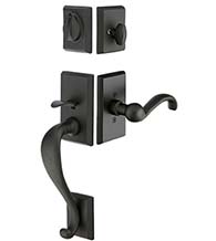 Two Piece Rectangular Sandcast Bronze Handleset, Emtek 451411