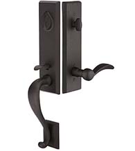 Rectangular Monolithic Sandcast Bronze Handleset, Emtek 451512