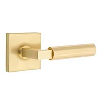 Faceted Lever with Square Rose, Emtek 5050LSFA