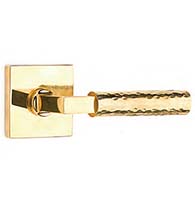 Hammered Lever with Square Rose, Emtek 5050LSHA