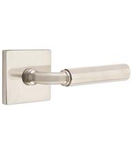 Faceted Lever with R-Bar Stem and Square Rose Emtek 5050RAFA