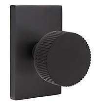 Straight Knurled Conical Knob with Rectangular Rose, Emtek 5052CCSKK