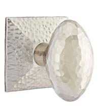 Hammered Egg Knob with Square Rose, Emtek 5056HE