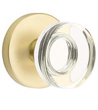 Modern Crystal Disc Knob with Disk Rose, Emtek 5059MDC