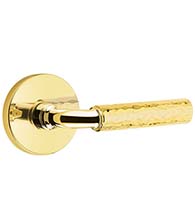 Hammered Lever with Disk Rose, Emtek 5059RAHA