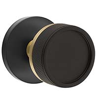 Black and Gold Knurled Knob, Emtek 5059US19CCUS4KNKUS19