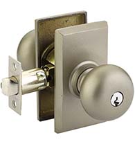 Winchester Keyed Sandcast Bronze Knob with Rectangular Rose, Emtek 5103WC