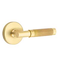 Knurled Lever with Disk Rose, Emtek 5059TAKN