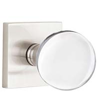 Bristol Clear Crystal Knob with Square Rose, Emtek 5050BL