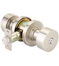 Modern Keyed Knob with Round Rosette, Emtek 5115ROU