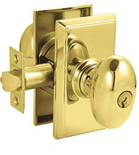 Keyed Egg Knob with with Rectangular Rose, Emtek 5121E