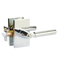 Keyed Hercules Lever with Modern Rectangular Rosette, Emtek 5123HEC