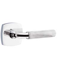White Marble Lever with Urban Modern Rose, Emtek 5306RAMRWH