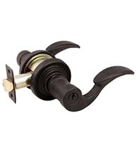 Siena Key in Lever with Round Rose, Emtek 54012SN