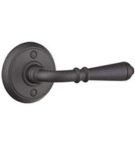 Normandy Wrought Steel Lever with Round Rosette, Emtek 7052N