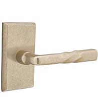 Sandcast Bronze Montrose Lever with Rectangular Rose, Emtek 7054MT