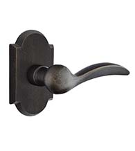 Durango Sandcast Bronze Leverset with Arched Rose, Emtek 7058D