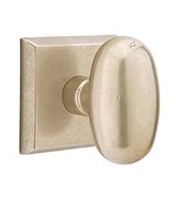 Sandcast Egg Knob with Square Rose, Emtek 7061BZEG