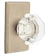 Old Town Crystal Knob with Rectangular Rose, Emtek 7054OT
