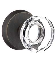 Lowell Clear Crystal Knob with Round Rose, Emtek 7056LW