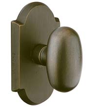Egg Knob with Arched Rosette, Emtek 7058BZEG