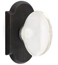 Hampton Clear Crystal Knob with Arched Rosette, Emtek 7058HT