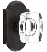 Windsor Clear Crystal Knob with Arched Rosette, Emtek 7058WS
