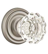Astoria Clear Crystal Knob with Regular Rosette, Emtek 8050AS