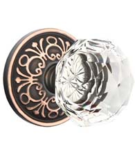 Diamond Crystal Knob with Lancaster Rose, Emtek 8056CK