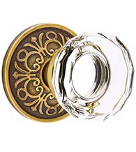 Crystal Lowell Knob with Lancaster Rose, Emtek 8056LW