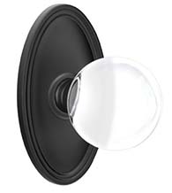 Clear Crystal Bristol Knob with Oval Rose, Emtek 8520BL