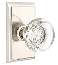 Georgetown Crystal Knob with Rectangular Rose, Emtek 8521GT