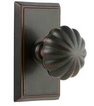 Melon Knob with Rectangular Rose, Emtek 8521MN