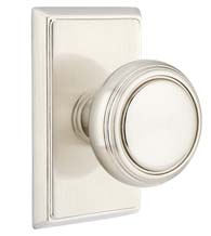 Norwich Knob with Rectangular Rose, Emtek 8521NW