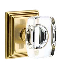 Windsor Crystal Knob with Wilshire Rosette, Emtek 8561WS