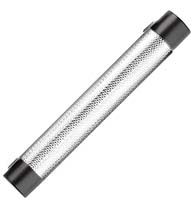 Polished Chrome Knurled Cabinet Pull with Matte Black Mounts, Emtek 84052RECUS19KNUS26