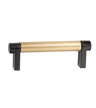 Black and Gold Cabinet Handle, Emtek 84052RECUS19SMUS4