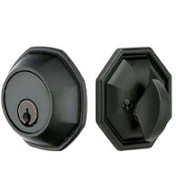 Octagon Lost Wax Bronze Single Cylinder Deadbolt, Emtek 8460