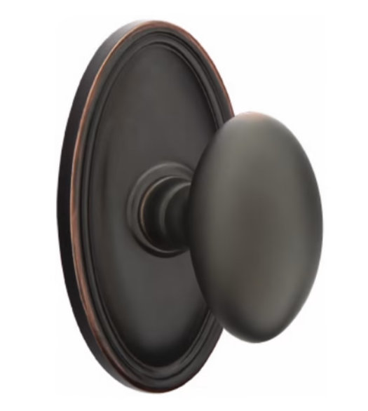 Egg Door Knob with Oval Rose