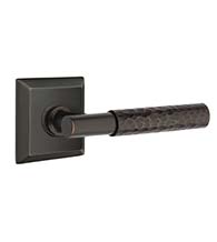 Hammered T-Bar Leverset with Quincy Rose, Emtek 8531TAHA