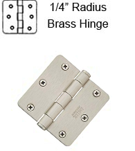 3-1/2 x 3-1/2 x 1/4 Radius Corners Brass Hinge, Pair, Emtek 96123