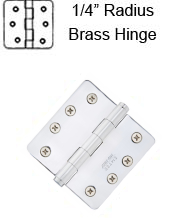 4 x 4 x 1/4 Radius Residential Brass Hinge, Pair, Emtek 96124