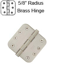 4 x 4 x 5/8 Radius Residential Brass Hinge, Pair, Emtek 96134