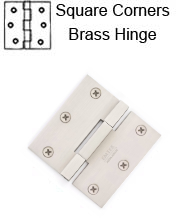 3-1/2 x 3-1/2 x Square Corner Square Barrel Brass Hinge, Pair, Emtek 96313