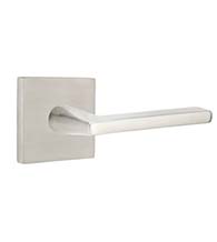 Stainless Steel Helios Lever with Square Rose, Emtek S30003HL