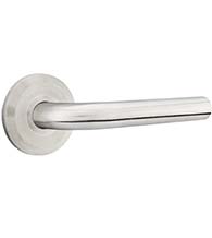 Stainless Steel Kiel Lever with Beveled Rose, Emtek S30001KL